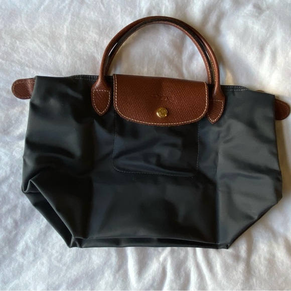 Longchamp Le Pliage Original Small Handbag. Charcoal gray. - Picture 3 of 9